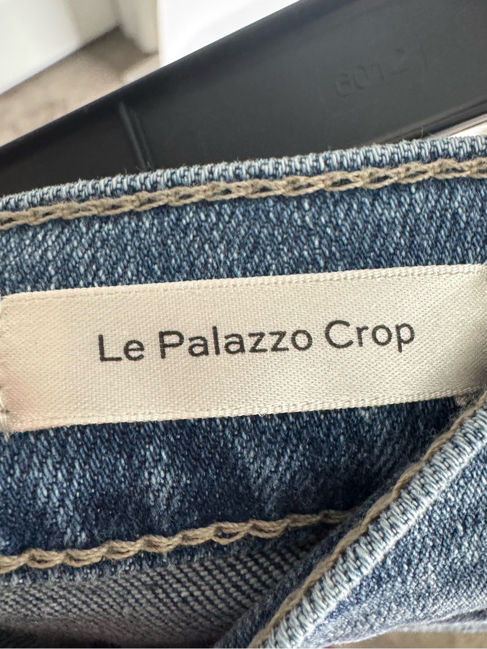 NWOT Frame La Palazzo Crop High rise Wide Leg Flare Jeans Daphne Blue Raw Hem 29 - Picture 6 of 8